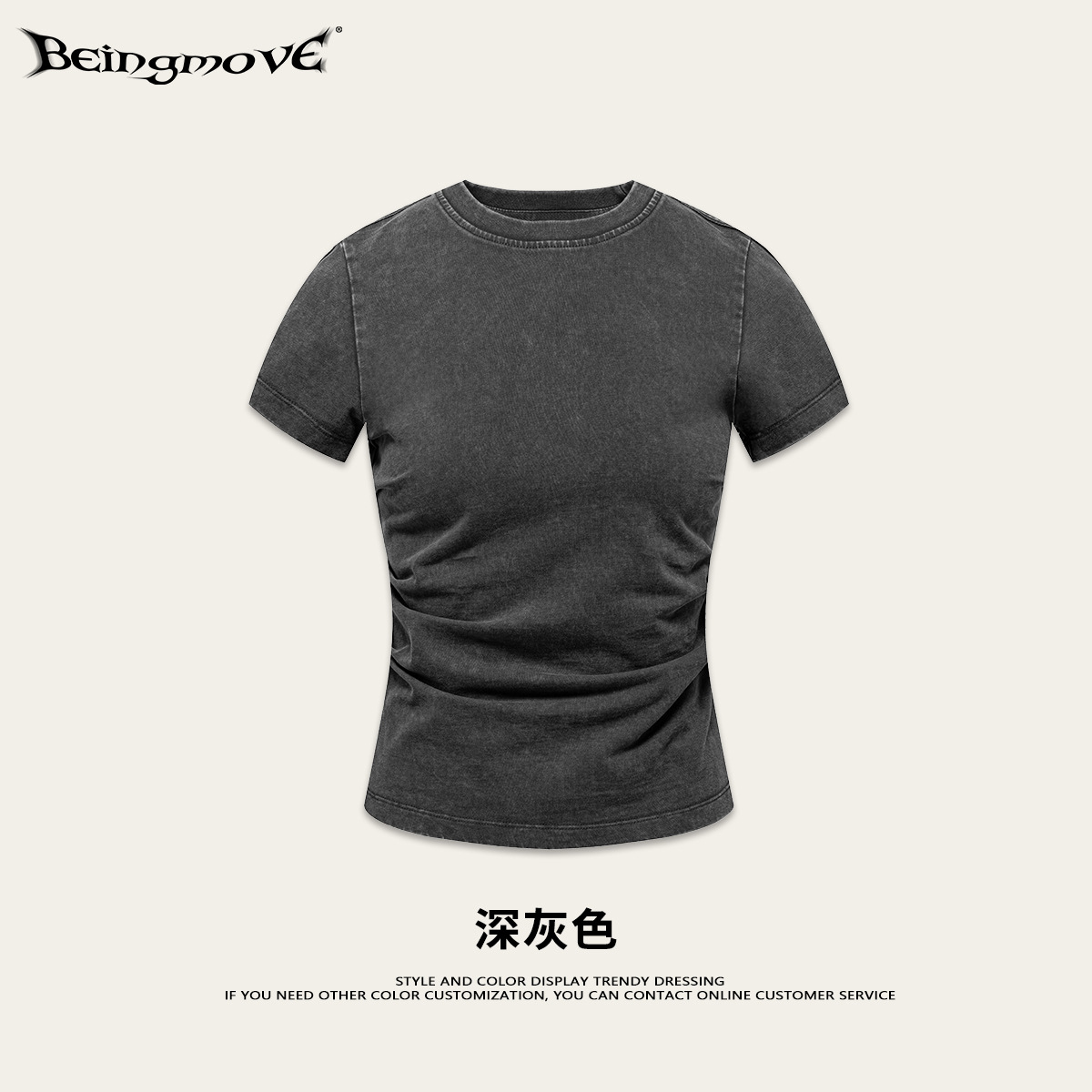 2025 verano retro americano inns delgado corto blusa apertada sexy girly cintura doblada camiseta de cuello redondo mujer