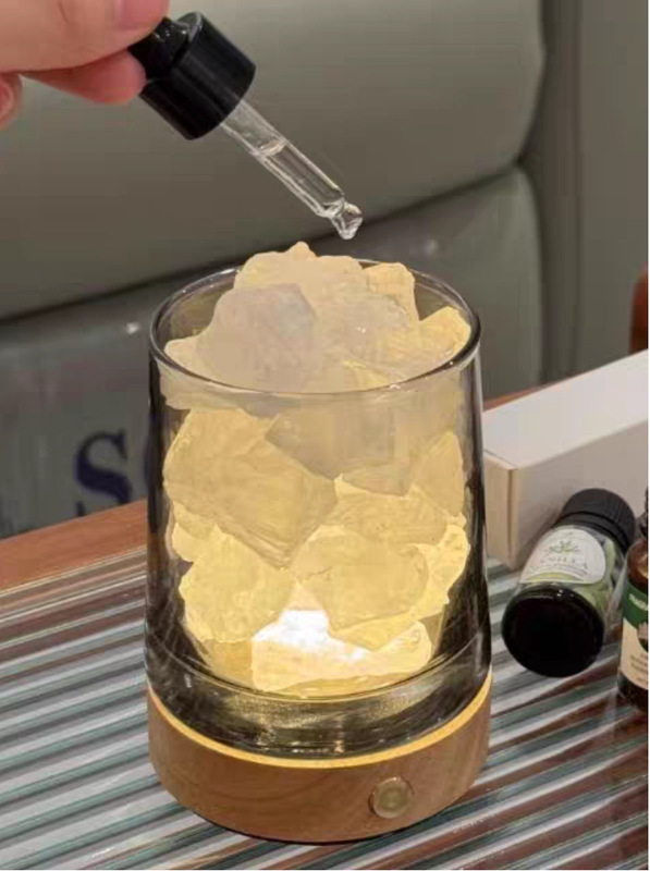 创意无火香薰精油扩香石居家玻璃杯女生宿舍氛围夜灯香氛摆件晶石|undefined