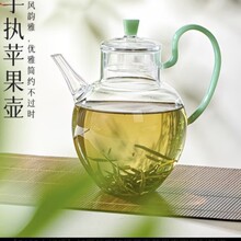 复古风玻璃壶仿宋手执茶器大容量苹果泡茶壶玻璃壶透明烧水煮茶壶