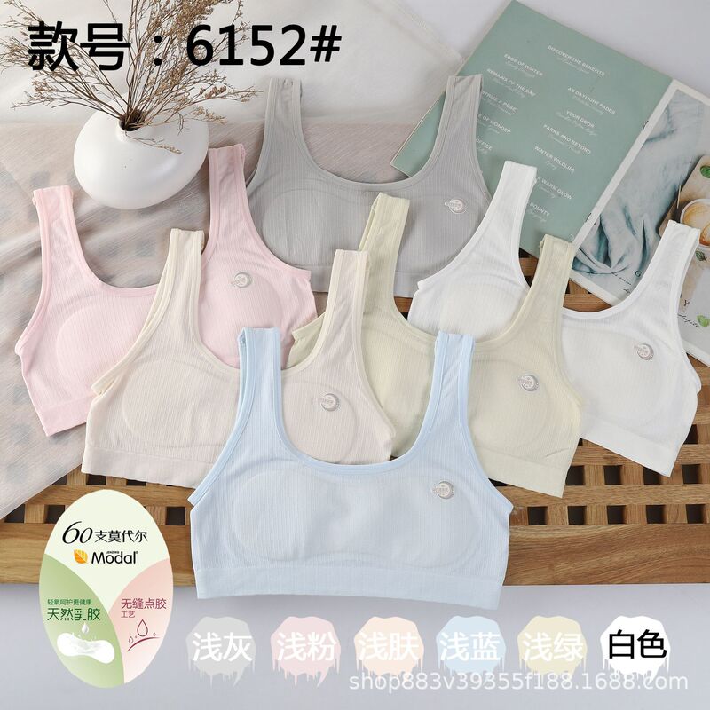 Girls' Underwear Vest Development Stage 1 Primary School Children Junior High School Students Girls Summer Thin Bra