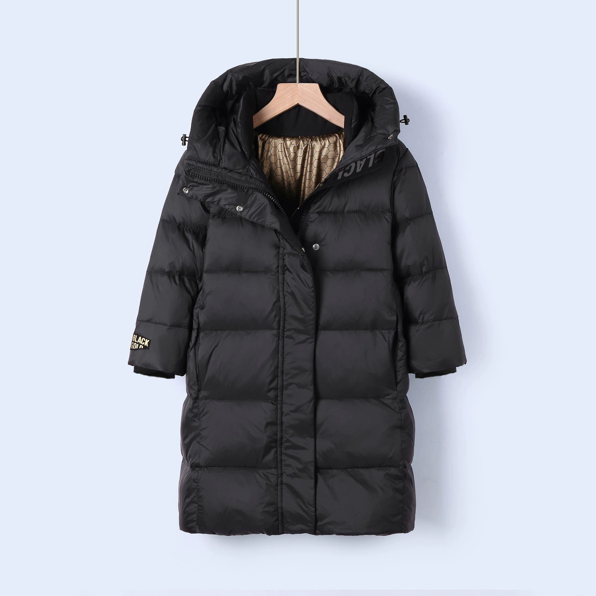 Черный пуховик для мальчиков и девочек, зимнее утепленное пальто выше колена для экстремально холодной погоды в северо-восточной части страны, распродажа зимних комплектов для родителей и детей.