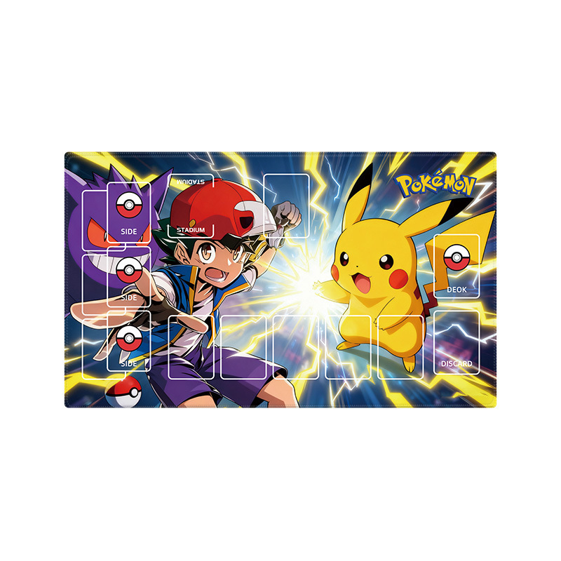 Pokémon juego gran almohadilla de bloqueo grueso doble tarjeta de combate almohadilla de tarjeta de batalla mesa simple almohadilla de mesa