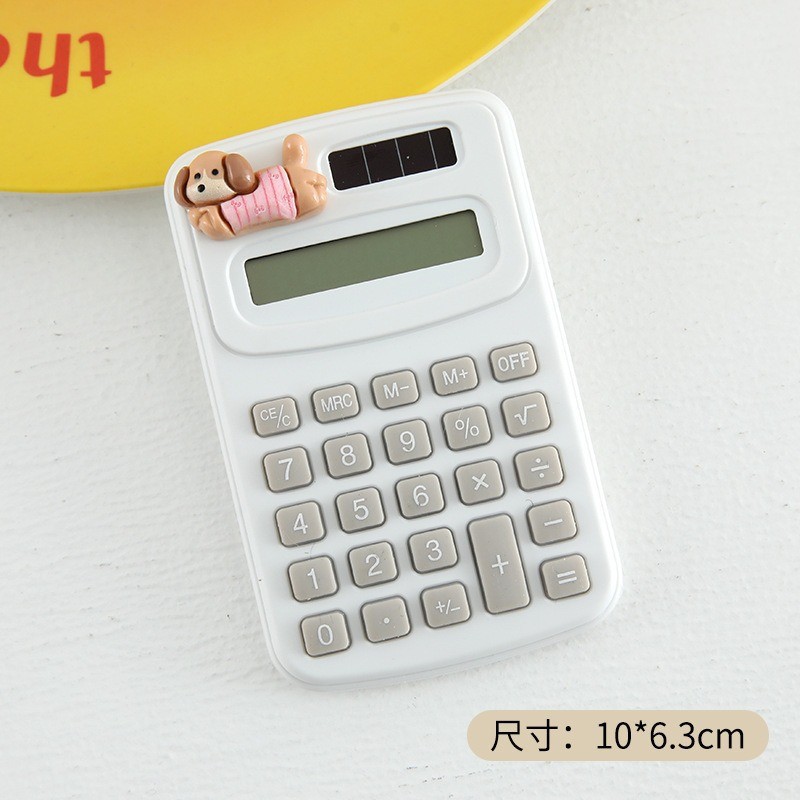 Calculadora mini de dibujos animados, diseño creativo para estudiantes