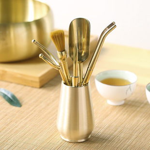 Brass Tea Ceremony Six Gentlemen Set Tea Clip Tea Tweezers Accessories Complete Tea Ceremony Six Gentlemen 6-Piece Set