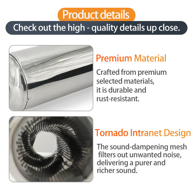 Car Modification Parts Stainless Steel Mid-Section Exhaust Pipe Vortex Resonator Silencer