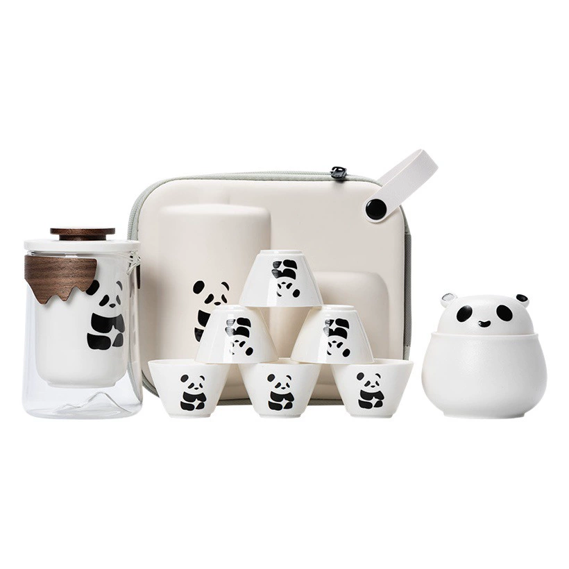 Панда кунг-фу чайный сервиз чайная чашка костюм портативный дорожный чайный сервиз чайник быстрая чашка для клиентов высококачественные деловые подарки