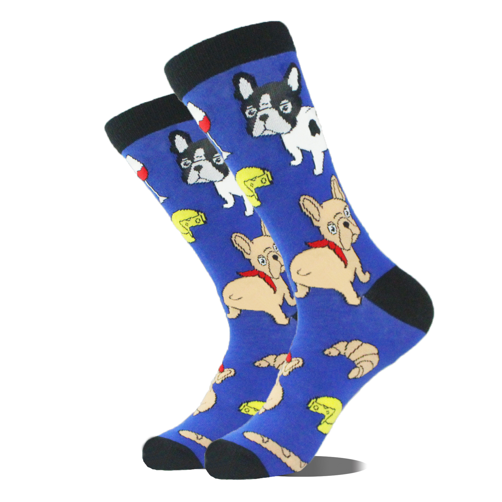 Caliente nuevo comercio exterior transfronterizo calcetines de algodón derechos de autor animal serie marea calcetines mediados de la pantorrilla tallas grandes calcetines de los hombres fábrica calcetines al por mayor