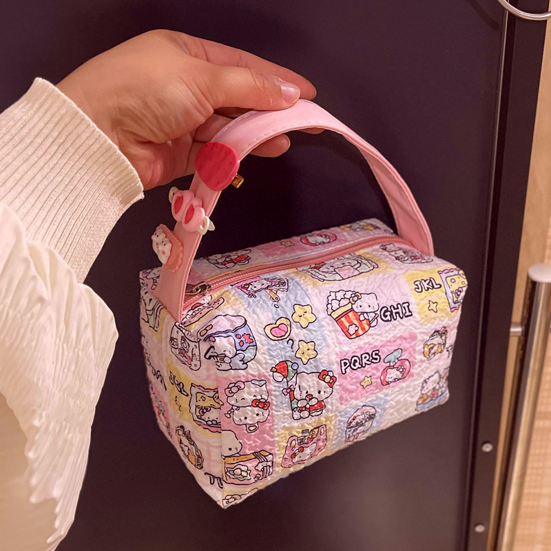 化粧品バッグコレクション猫便利な化粧品バッグ旅行トイレタリー収納袋立体ハンドバッグ大容量|undefined
