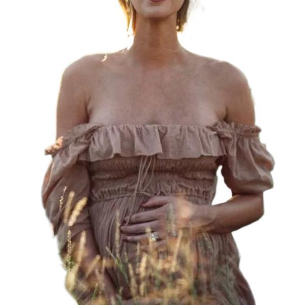 Amazon AliExpress 2024 Summer New Pregnant Women Strapless Shoulder Photo dress FD61642263