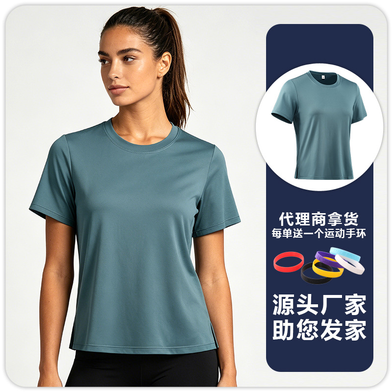 Camiseta Deportiva de Secado Rápido para Mujer F8211, Mezcla de Fibra Química, Transpirable, para Yoga y Gimnasio image 12
