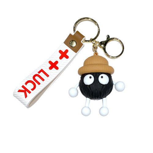 Anime Cartoon Spirited Away Black Coal Ball Spirit Keychain Cute Ornament Car Keychain Wholesale