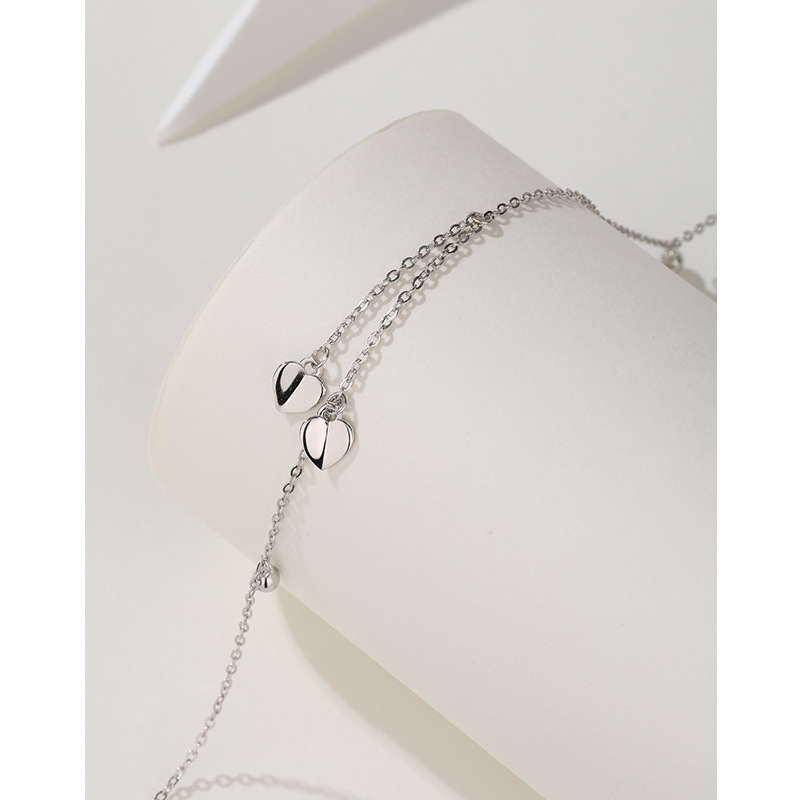 S925 plata esterlina amor tobillera mujer verano playa chica tobillera pie cadena nicho diseño alto grado pie desnudo cadena