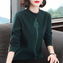 跨境东南亚半高领双面绒打底衫女春秋加厚新款妈妈长袖t恤上衣潮