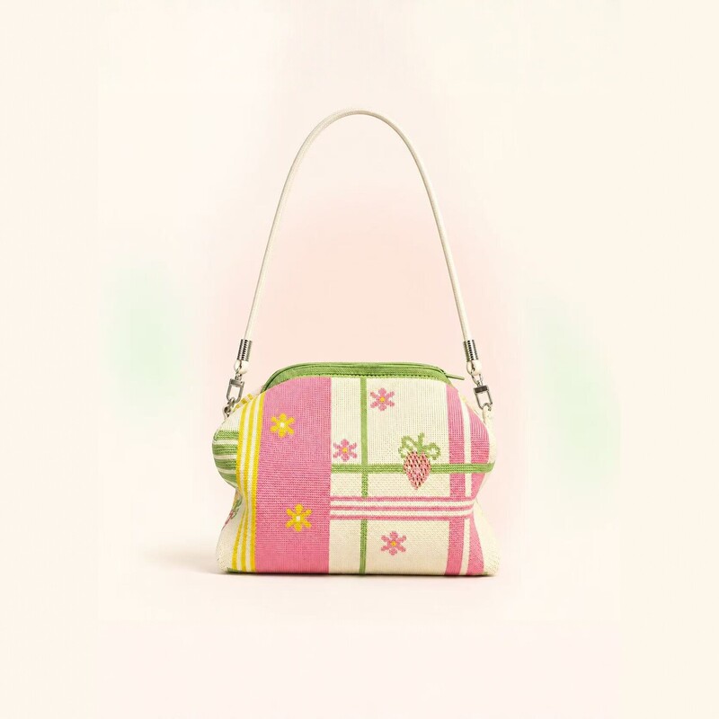 Knitted crossbody bag for women, fresh plaid shoulder bag, lightweight commuter bag, fashionable versatile handbag Knitted crossbody bag for women, fresh plaid shoulder bag, lightweight commuter bag, fashionable versatile handbag