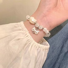 kt猫HelloKitty爱心情侣手链diy手工串珠猫眼石手可爱送女友