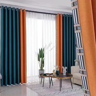 Thickened double-sided blackout curtain bedroom finished elegant new living room bay window heat insulation rental room sun protection