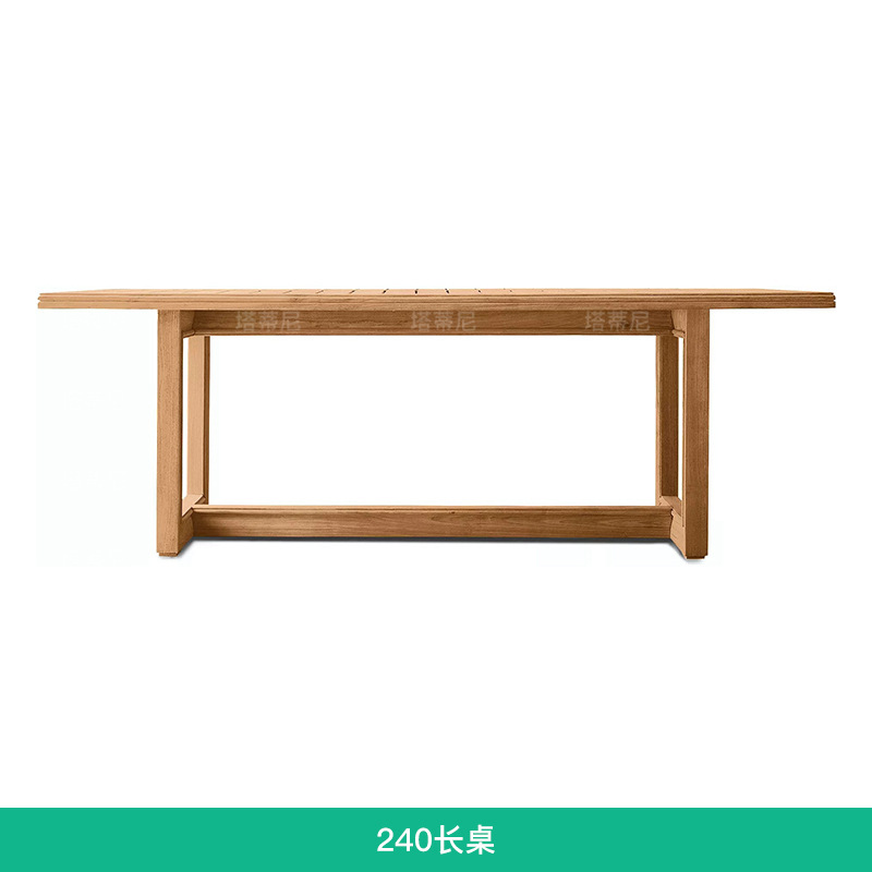 Conjunto de mesa y sillas de teca para patio de villa, madera maciza con acabado envejecido, madera anticorrosiva, mesa y sillas de exterior resistentes al agua y al sol.