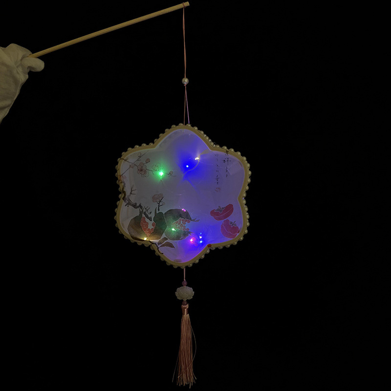 Año nuevo Festival de Primavera linterna niños conejo linterna hecha a mano DIY luminoso estilo antiguo linterna portátil Hanfu Palacio linterna al por mayor