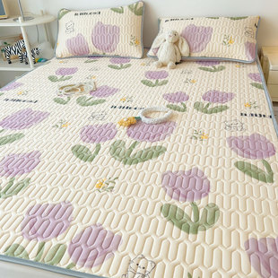 Summer Latex Mat 2025 New Machine Washable Ice Silk Mat Three-Piece Set Student Dormitory Single Bed Summer Mat