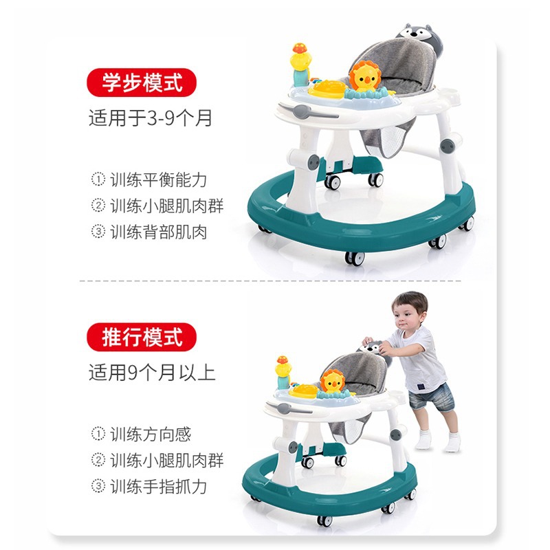 Baby Walker anti-o-pierna multifuncional resistente a la caída anti-Flip niña niño bebé ayuda para caminar carro portátil en forma de U image 4