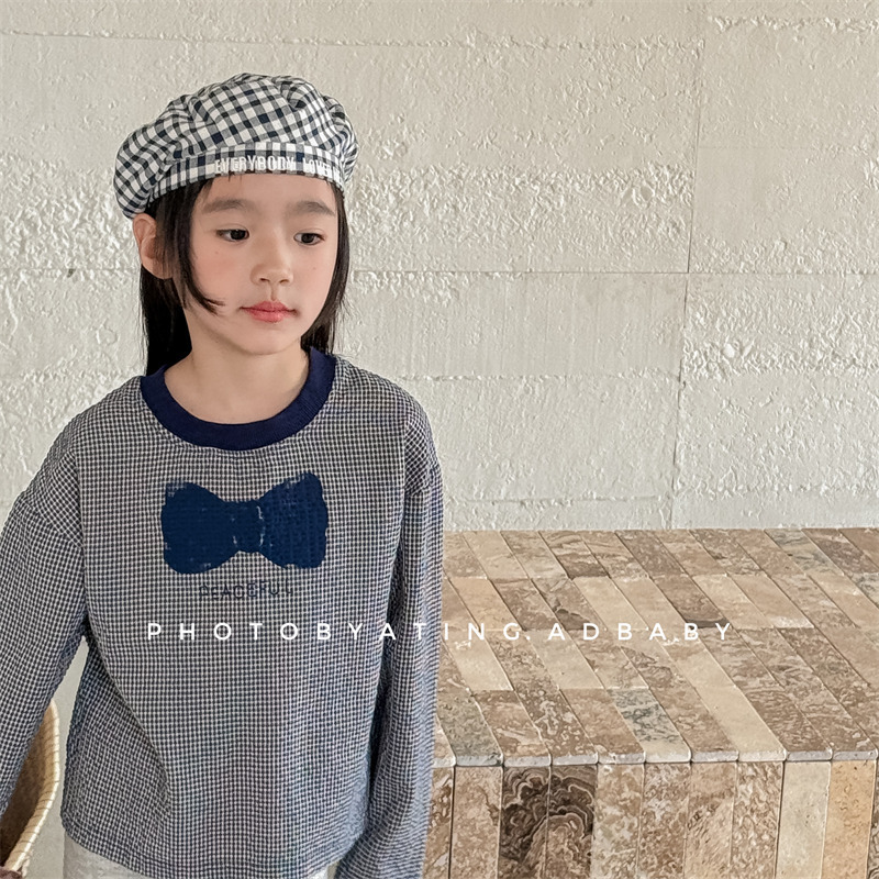 2026 Spring Collection Huzhou Zhili Children's Clothing Spring and Autumn Korean Style Shirt T-Shirt Girls' Base Shirt 6092