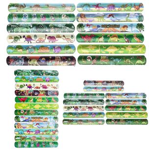 Jurassic dinosaur 12 style pop ring pvc bracelet dinosaur theme party children wrist strap