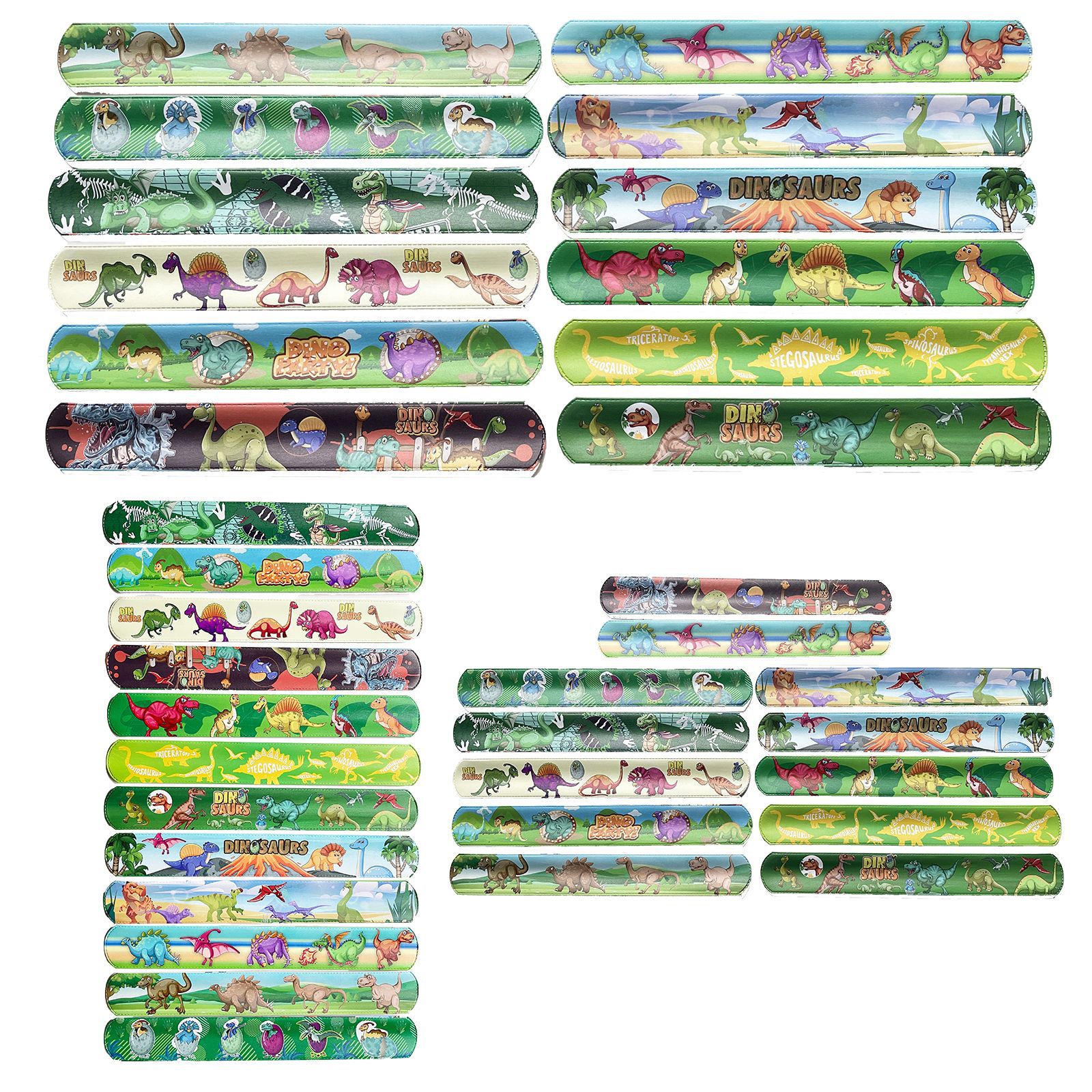 Jurásico dinosaurio 12 estilo pop anillo pvc pulsera dinosaurio tema fiesta niños correa de muñeca