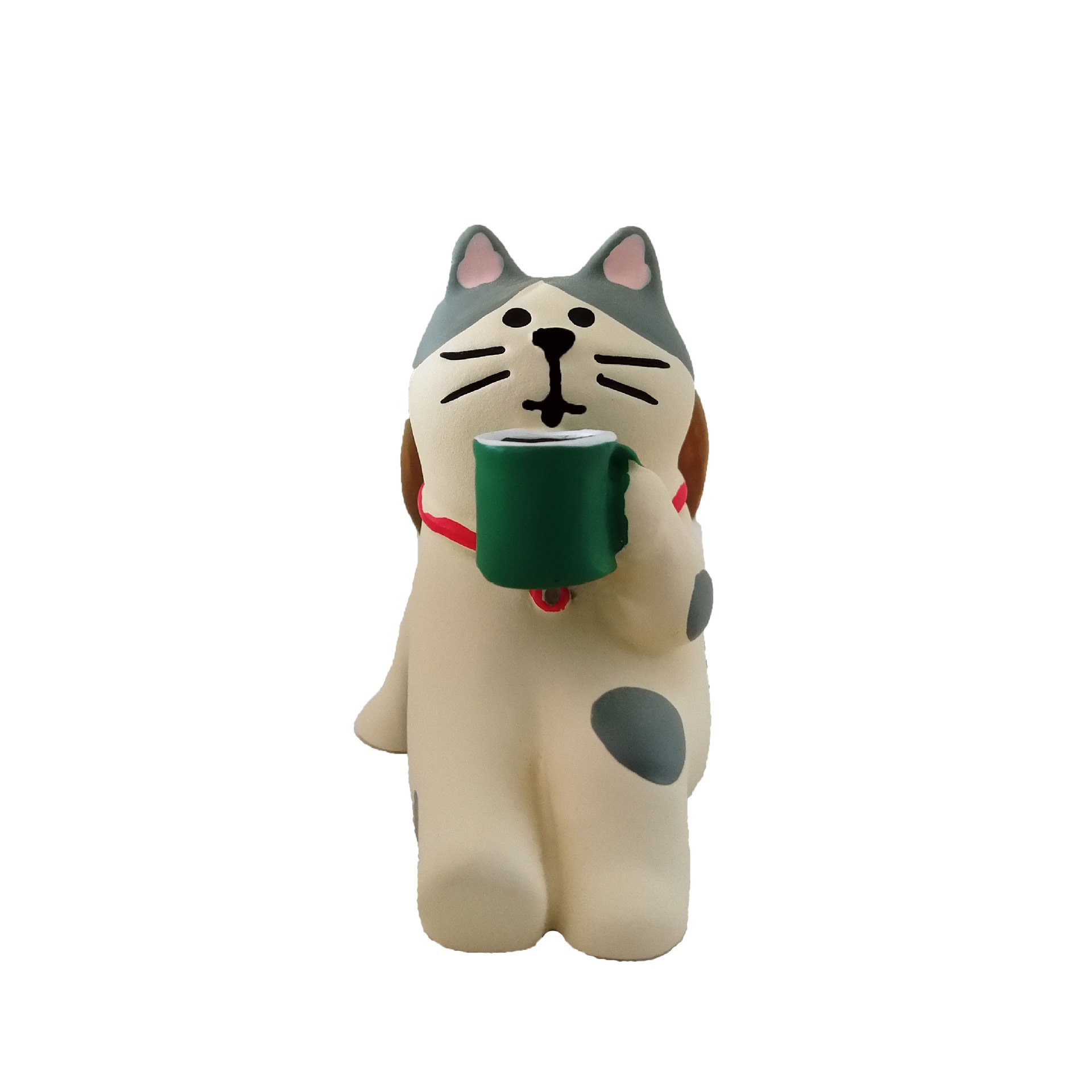 녹색 컵 커피 여행 고양이