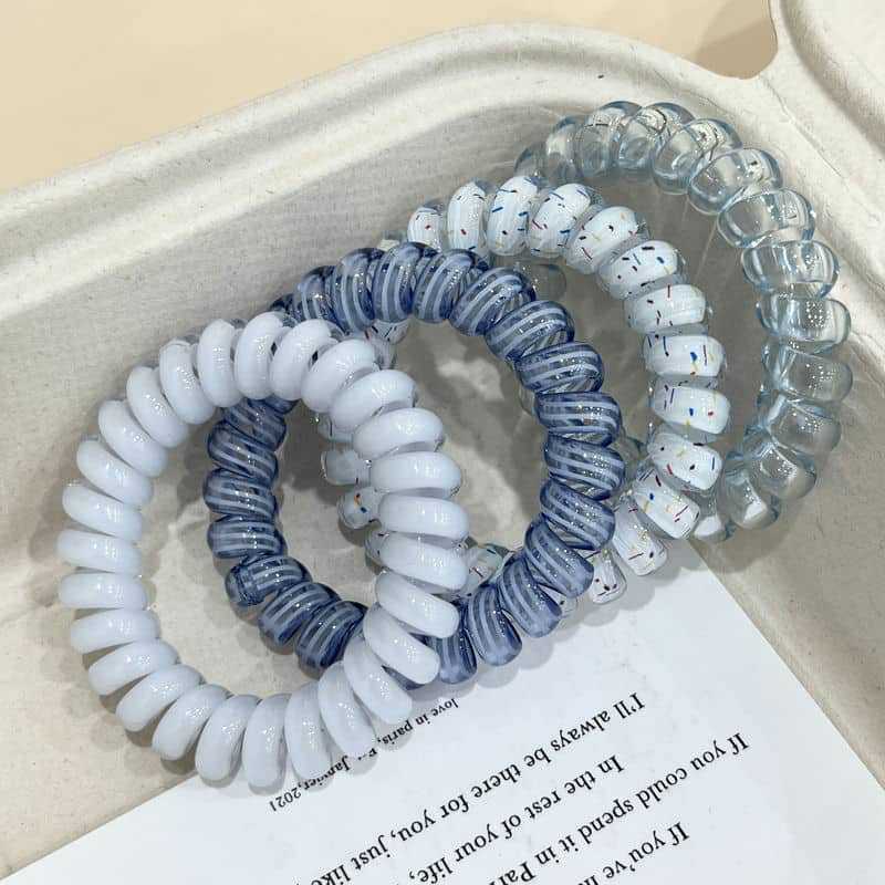 Cabeza coreana simple y de alta calidad linda línea telefónica de punto de onda de verano temperamento fresco cuerda de cabello diaria duradera