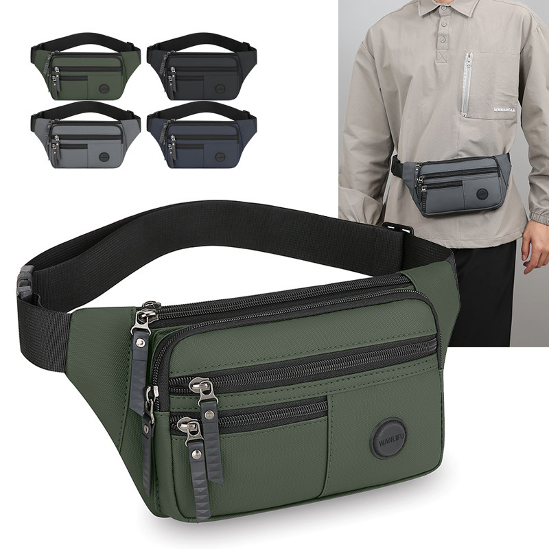 Winter New Crossbody Bag Water-repellent Waist Bag Men's Personalized Casual Outdoor Sports Shoulder Bag Fashion Chest Bag