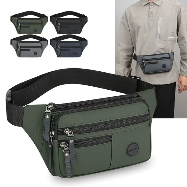 Winter New Crossbody Bag Water-repellent Waist Bag Men's Personalized Casual Outdoor Sports Shoulder Bag Fashion Chest Bag