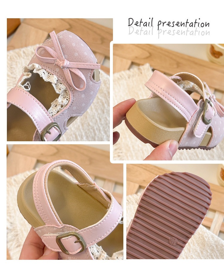 Mädchen Sandalen Mit Spitzenbesatz Und Weicher Sohle Für Kinder_voghion.com