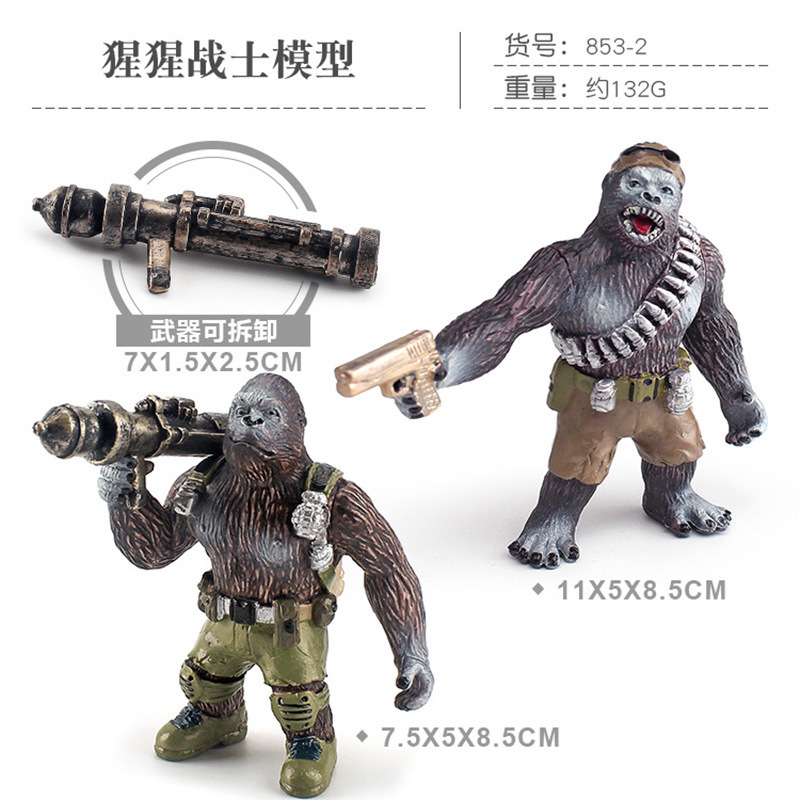 Simulación transfronteriza guerrero modelo de orangutan King Kong batalla mono sólido samurai orangutan mesa estático juguetes