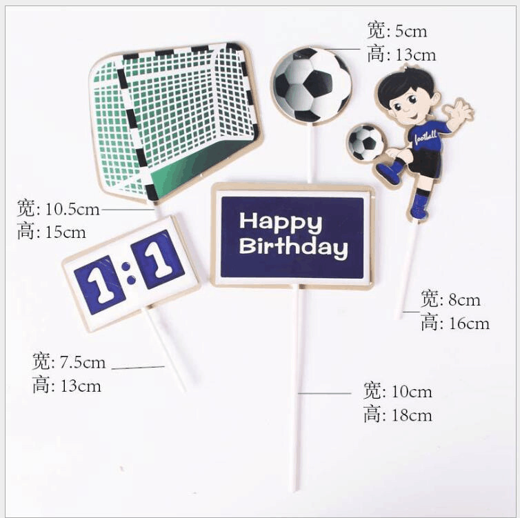 Equipo de fútbol infantil decoración de pastel de fútbol chico de fútbol marco de puertas para niños de cumpleaños panadería vestido accesorios