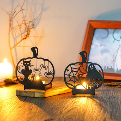 新しいアイデアハロウィーン鉄芸家庭の雰囲気感装飾ろうそく台ろうそく灯家庭用欧米の置物燭台