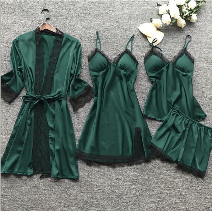 Women's Sexy Solid Color Imitated Silk Polyester Lace Shorts Sets display picture 5
