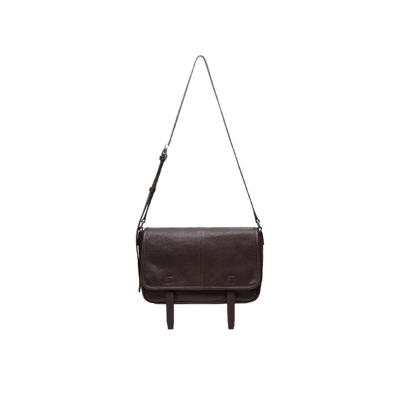 Genuine Vegetable-Tanned Cowhide Messenger Bag - Casual Versatile Retro Commuter Shoulder Crossbody Underarm Leather Bag For Women - Thumbnail 5