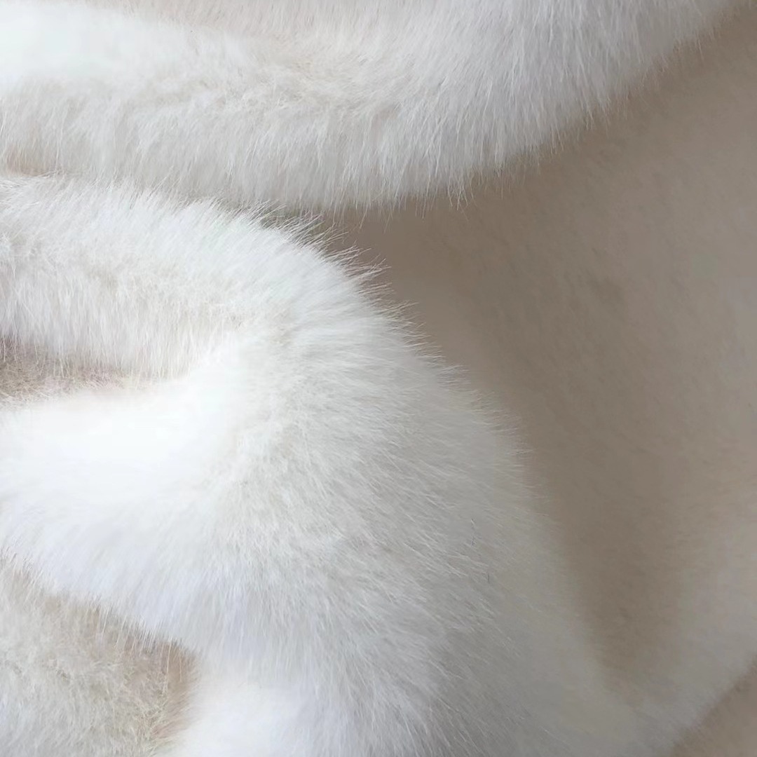 15MM imitación de arroz de mince de arroz azul de plata mince de pelo alto bajo abrigo abrigo de piel de moda tela de peluche
