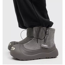 丑萌大头情侣雪地靴男女款冬季加绒加厚东北开口笑大棉鞋防滑靴子