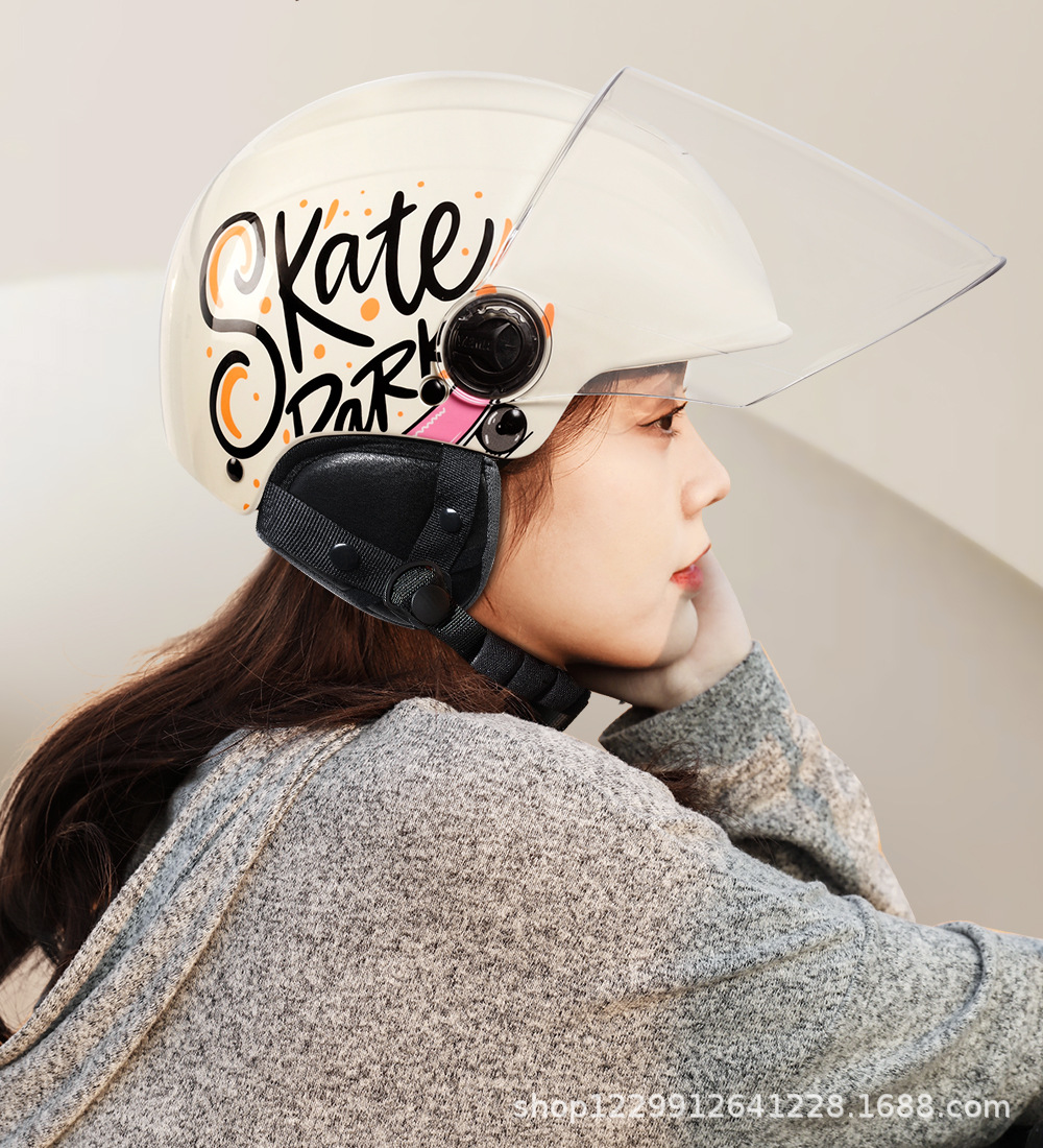 Mustang Helmet Electric Vehicle Women's All-Season Half Helmet New National Standard 3C Certified Men's Electric Scooter Summer Motorcycle Safety Helmet