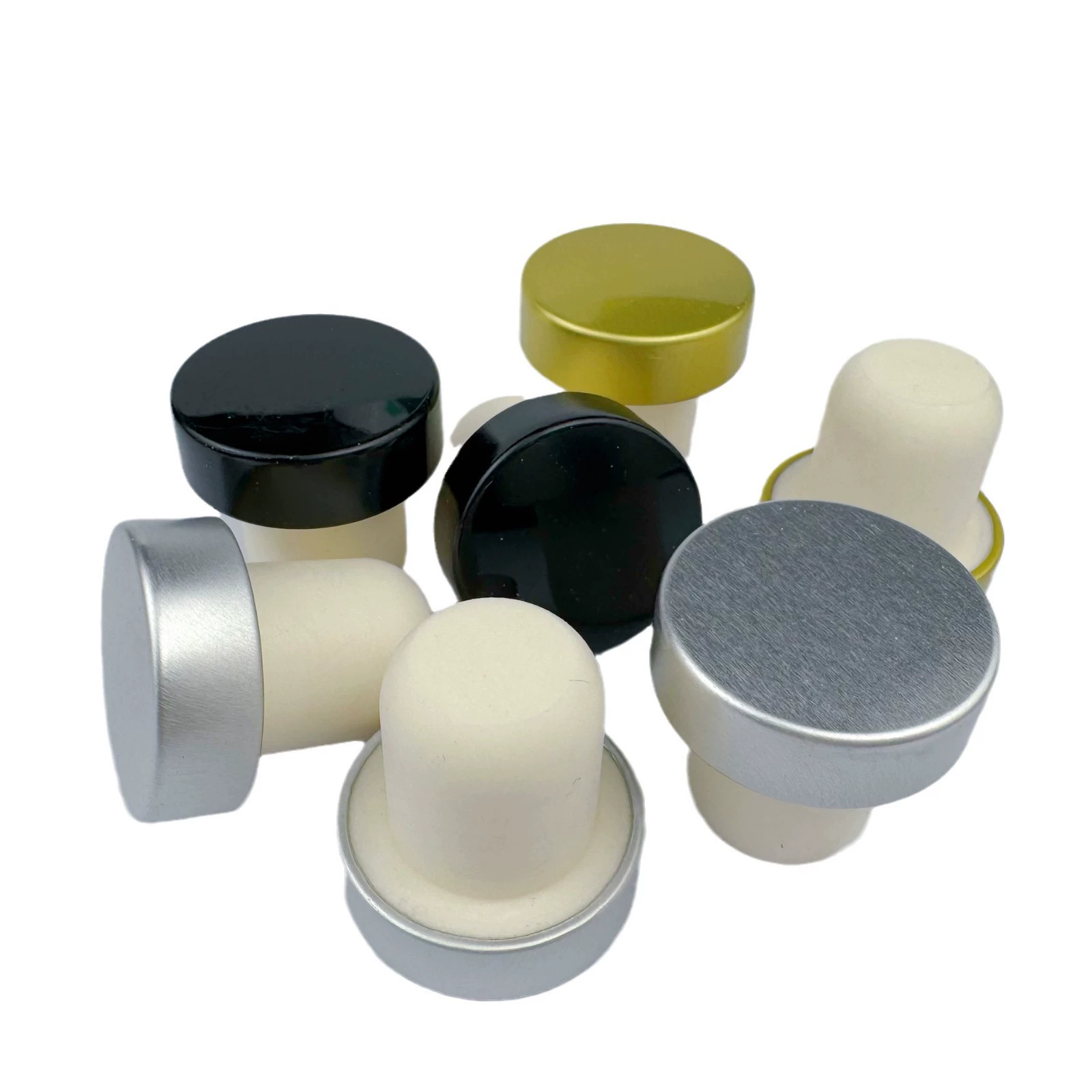 Алюминиевая полимерная пробка для кожи Т-образная бутылка для вина из глинозема, крышка для бутылки для ароматерапии, поставка стеклянной бутылки, оптовая продажа, пробка для бутылки вина из ТПЭ