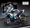 Blue and white Baoma motorcycle-660 particles
