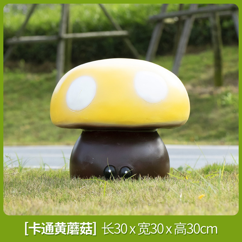 Parque Bosque Simulación Mushroom Escultura Decoración de jardín Patio Decoración de conejo Césped FRP Animales Escenografía