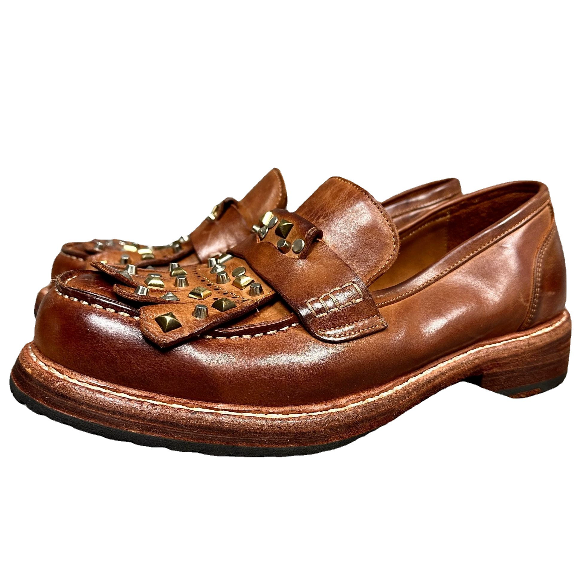 Повседневная ретро-стиль одноножная обувь Goodyear промывка технология противоскользящие поставки оптом