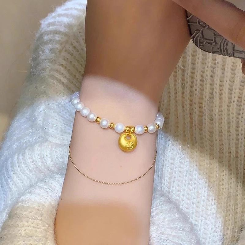 Nueva pulsera de perla gorda para mujeres ins dulce y simple nicho de diseño temperamento de transferencia de amigos regalos pulseras