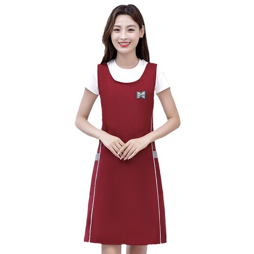 Longer and slimming solid color waist and waterproof new apron kitchen household waterproof, oil-proof and wear-resistant overwear adult