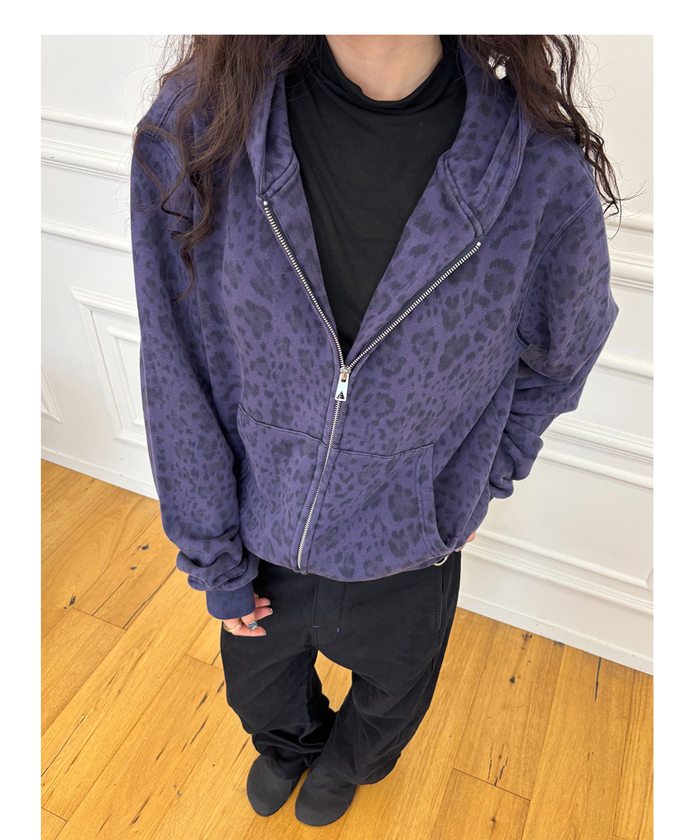 MADEEXTREME Leopard Camo Zip-Up Hoodie