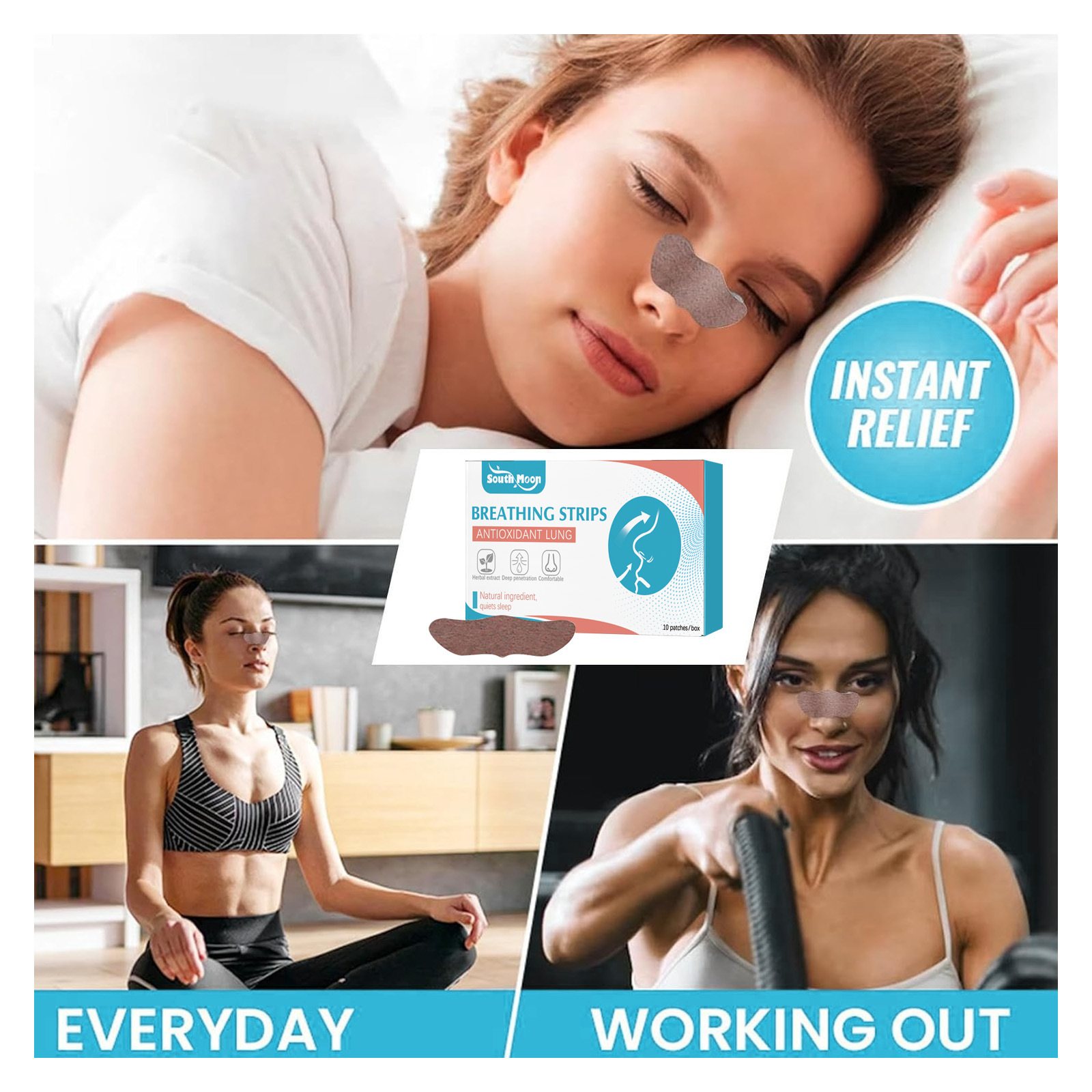 Nosni obliž South Moon Ventilation, proti smrčanju, nega spanja ponoči, proti smrčanju, nosna ventilacija in nega, nosni obliž_voghion.com