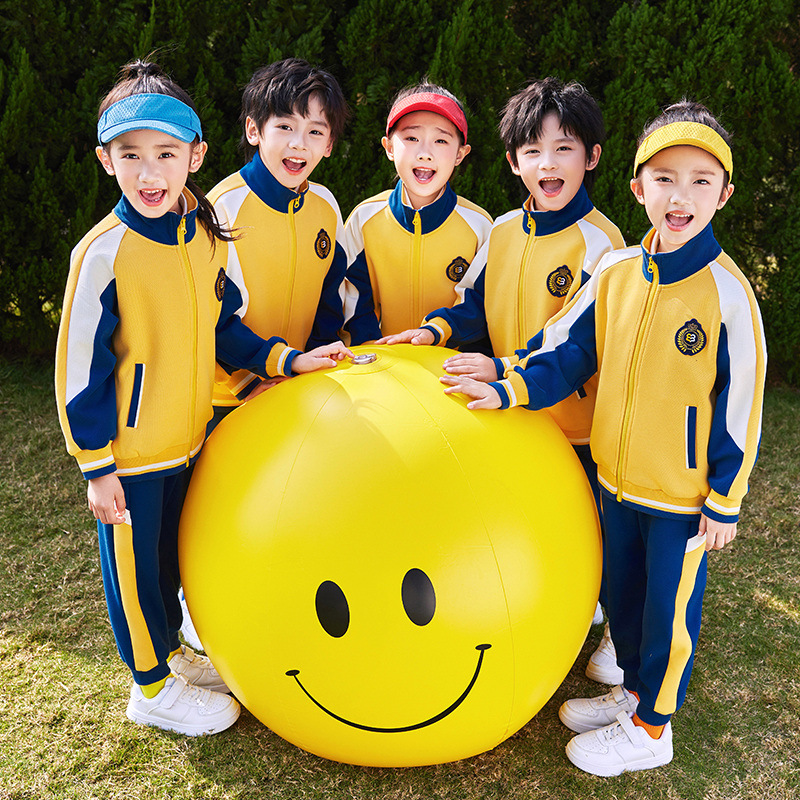 校服套裝小學生學院風棒球服春秋裝新款男女童班服四件套幼兒園服