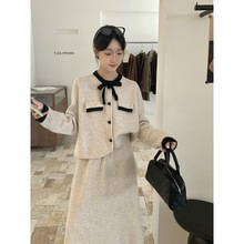 深秋搭配初冬韩系穿搭一整套秋冬季女装小香风毛衣半身裙两件套装